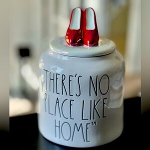 Rae Dunn Cream Cookie Jar with Red Shoes